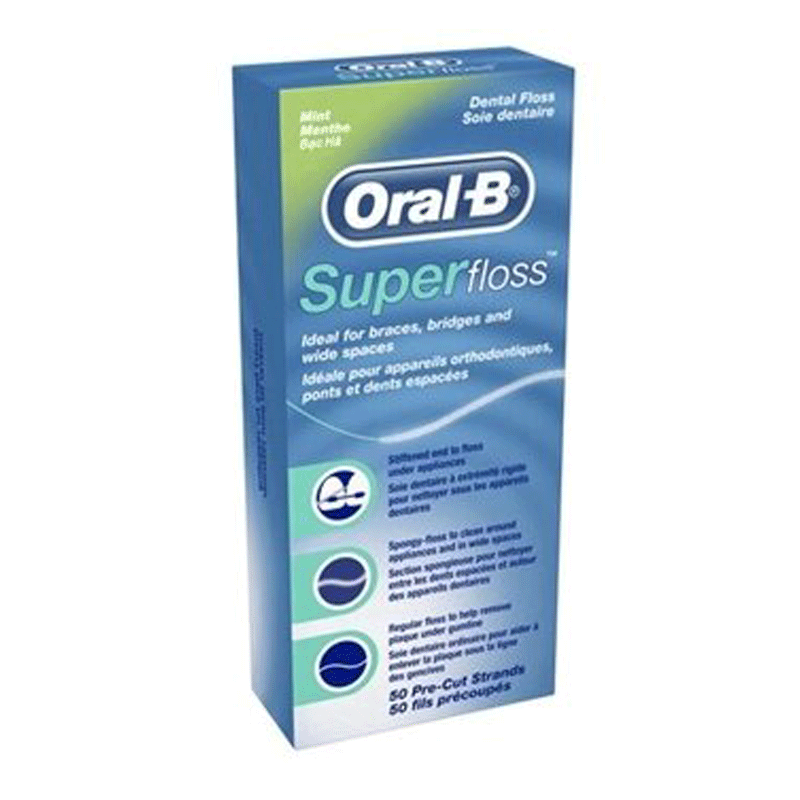 Oral-B Super Floss Unwaxed Mint Pk12